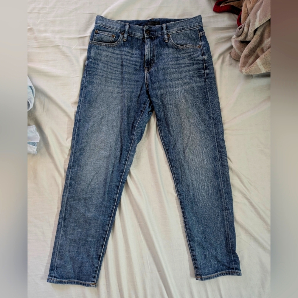 EUC Uniqlo Women's Slim Boyfriend Mid Rise Tapered Jeans By Kaihara, 24in Waist